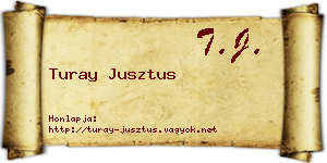 Turay Jusztus névjegykártya